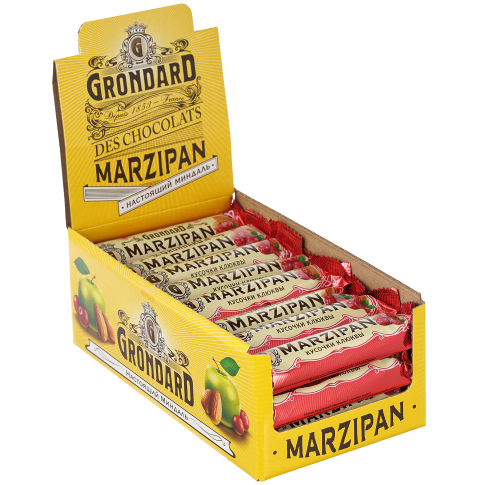  TM Grondard     (8415) Батончики глазированные Марципановые Клюква, (24шт по 50г)    в Тихорецке