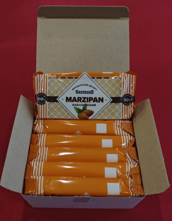 №1 TM Grondard      (11132) Марципан 50%, (блок 6 шт по 200г)        в Тихорецке