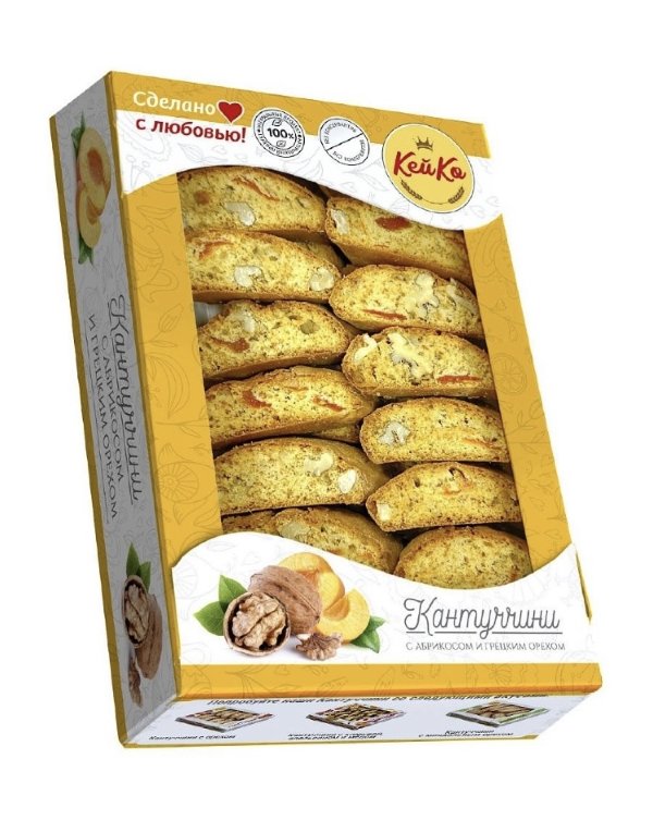 №3 Кей Ко Кантуччини с абрикосом и грецким орехом, 200г в Тихорецке