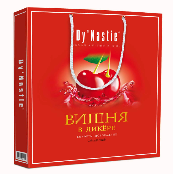№3 Династия Сумка Конфеты "Вишня в ликере", 220г  в Тихорецке